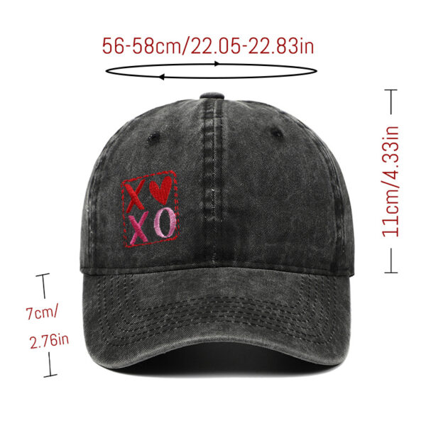 Wholesale  Valentine's Day Gift Letter Embroidery Outdoor Washed Baseball Cap Personalized Tide Brand Baseball