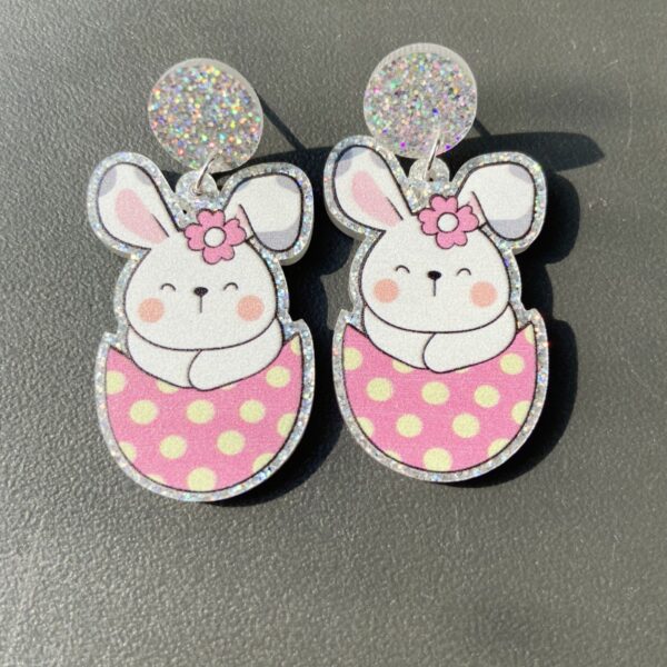 Wholesale Easter egg earrings earrings female personality simple floral rabbit acrylic earrings earrings