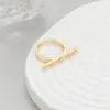 Wholesale Unisex Round Open Rings Featuring Waterproof Non Tarnish Copper With 14K Real Gold Plated Electroplated Finish And Zircon Inlay
