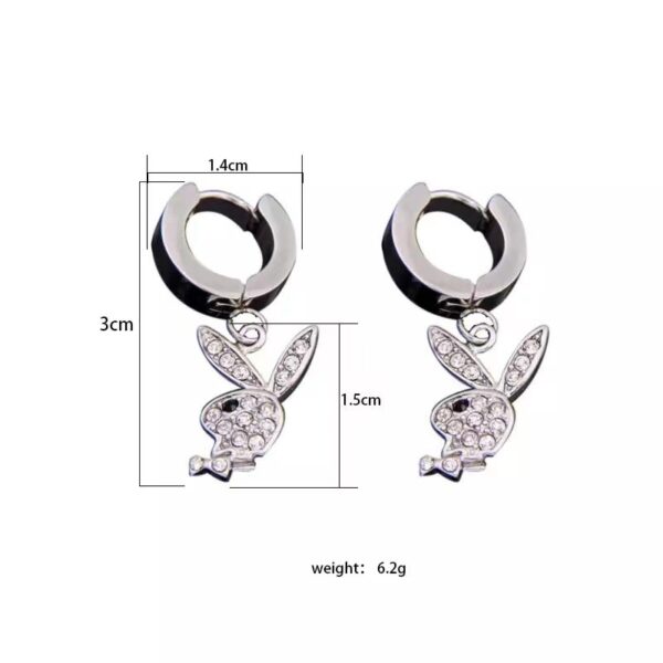 Wholesale ins Stainless Steel Rabbit Punk Style Earrings Necklace Street Cool Rabbit Earrings