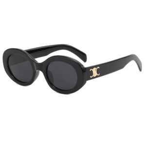Wholesale 2023 new oval white frame sunglasses European and American concave style sunglasses female cat eye sun protection high-grade