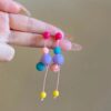 Wholesale Color Beaded Earrings Long Fashion Sweet Candy Color Tassel Earrings Cool Cute Girly Elegant Earrings Women