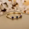 Wholesale Gradient Color Blue White Zircon Ring For Women Fashionable Personality Creative Index Finger Ring Light Luxury European Style