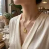 Wholesale Waterproof Non Tarnish Letter Necklace For Women With 18K Real Gold Plated 304 Stainless Steel And PVD Coated Box Chain