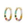 Wholesale 1 Pair Elegant Cute Sweet Round Enamel Plating Copper 18K Gold Plated Earrings