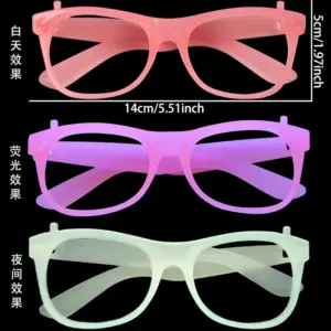 Light Pink Square Frame / Glow-in-the-Dark Glasses Frame