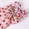 Wholesale valentine's day bow ribbon spring clip heart-shaped red lip printing hair clip hair accessories