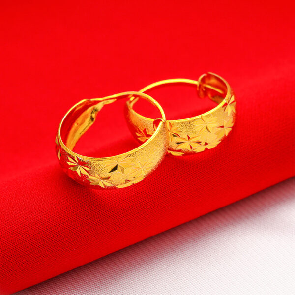 Wholesale Vietnam Gold Gold coin gold jewelry gold gold Lady Baby's Sky star earrings women's imitation gold plated round ear buckle