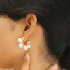 Wholesale 1 Pair Simple Style Classic Style Solid Color Plating Inlay Zinc Alloy Artificial Pearls 18K Gold Plated Ear Studs