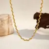 Wholesale Fashion Curved Design Minimalist Style Basic Chain Suitable For Women To Wear With Other Accessories Or As A Gift Vacuum Electroplated (Furnace) Necklace
