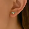 Wholesale Dragonfly Stud Earrings For Women With Claw Setting, 304 Stainless Steel, PVD Coated And 18K Real Gold Plated, Featuring Zircon Inlay