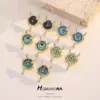 Wholesale Devil's Eye Stud Earrings For Women With 925 Sterling Silver Posts, Copper Base, And 14K Real Gold Plated Epoxy Resin Inlay