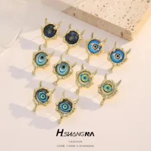 Wholesale Devil's Eye Stud Earrings For Women With 925 Sterling Silver Posts, Copper Base, And 14K Real Gold Plated Epoxy Resin Inlay
