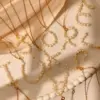 Wholesale 18K Gold Plated Titanium Steel Vacuum Electroplated Three-Dimensional Letter Pearl Trendy Necklace Handmade Unisex