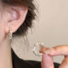 Wholesale 925 silver pin broken silver circle earrings women's cold style light luxury niche unique design high-grade earrings
