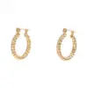Wholesale Fashionable Retro Geometric Rock Micro-Set 18K Gold Earrings Women's Hoop Earrings Elegant Fashion Jewelry Ear Cuffs