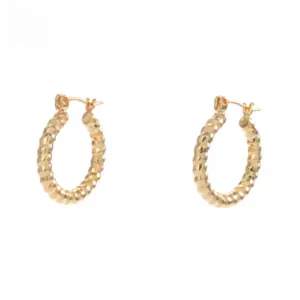 Wholesale Fashionable Retro Geometric Rock Micro-Set 18K Gold Earrings Women's Hoop Earrings Elegant Fashion Jewelry Ear Cuffs