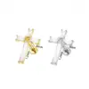 Wholesale Titanium Alloy Cross Stud Earrings Insert Piercing Bone Stud Earrings Zirconia Earrings Unisex Heart Pattern Electroplated Design