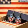 oly-a6ef8130b7ceb69186607d1e11b324c8 Wholesale Retro White & Red Print Bow Tie Drop Earrings For Women With 304 Stainless Steel Ear Pins