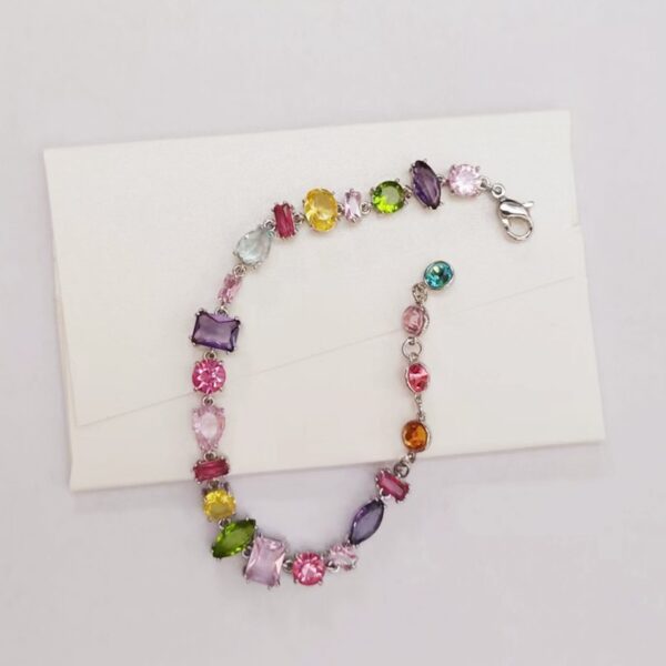 Wholesale Electroplated alloy candy teardrop bracelet, fresh candy green bangle