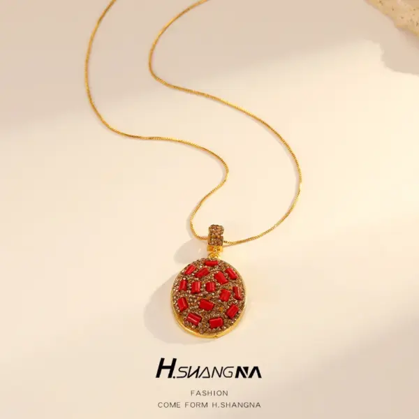 Wholesale Exaggerated Round Jewelry Set For Women With Crystal Material And Zircon Inlay, 1 Set