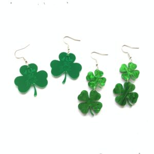 Wholesale 2022 European and American Patrick day European and American Irish Festival Green Clover Earrings Clover Leaves Earrings