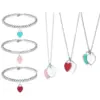 Wholesale Jewelry Elegant Heart Shape Copper Plating Bracelets Necklace Ball Chain Cable Chain