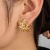 Wholesale PVD Coated Flower Ginkgo Leaf Fish Tail 304 Stainless Steel Simple Style Waterproof Non Tarnish Drop Earrings