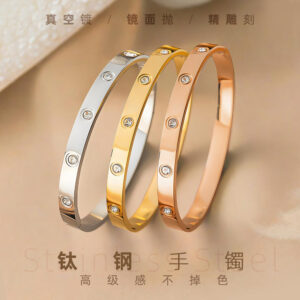 Wholesale Stainless steel bracelet, mirror finish bracelet, gold bracelet, European and American style bracelet, eco-friendly bracelet, titanium steel bracelet
