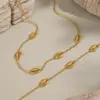 Wholesale Hypoallergenic Teeth Necklace For Women With 18K Real Gold Plated 304 Stainless Steel And PVD Coated Handmade Chain