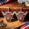 Wholesale Retro Cattle Print Drop Earrings For Women With 304 Stainless Steel Ear Pins In White And Red Acrylic