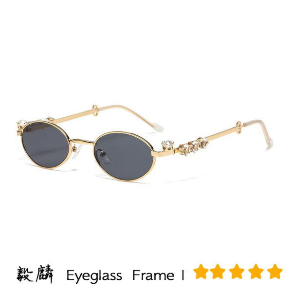 oly-a73f3e128f70cdaa55381a9c6d0f6bb9 Wholesale Metal Diamond Oval Small Frame Glasses In-style Resin Anti-blue Glasses Rhinestone Plain Y2K Sunglasses