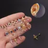 Wholesale 316L Stainless Steel Copper Ear Cartilage Rings & Studs Crown Waterproof Non Tarnish Surgical Steel