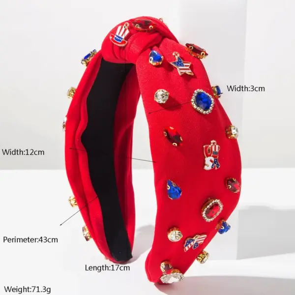 Wholesale Pentagram Jewelry Headband For Women In Cloth Material Featuring Rhinestones, Stylish Commute Hair Accessory For Independence Day