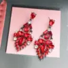 Wholesale Handmade Tropical Geometric Drop Earrings For Women In Golden Plated Zinc Alloy With Acrylic Inlay