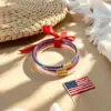Wholesale Cute Waterproof Non Tarnish Plastic Bow Tie Wristband With Tube Chain, 0.03µm Coating Thickness, For Couples