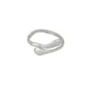 Wholesale 18K Gold Plated Stainless Steel Wave Ring Women's Open Ring Vacuum Electroplating Unisex Casual Four Seasons Wear