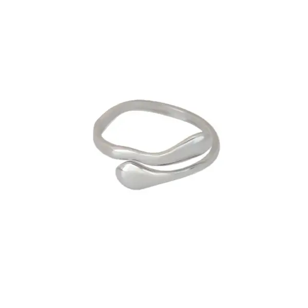 Wholesale 18K Gold Plated Stainless Steel Wave Ring Women's Open Ring Vacuum Electroplating Unisex Casual Four Seasons Wear