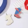 Wholesale 1 Pair Novelty Streetwear Water Droplets American Flag Boots Wood Drop Earrings