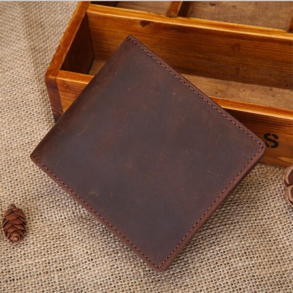 oly-a75aeb2675507cc4a22efd409021926a Wholesale Men’s Wallet Crazy Horse Leather Genuine Leather Men’s Business Short Money Clip Head Layer Cowhide Widened Wallet
