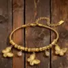 oly-a75b7ce119cf6980175a32b23c5a59b0 Wholesale Butterfly Couple Bracelets With 18K Gold Plated 304 Stainless Steel, Zircon Inlay, Waterproof Snake Chain