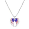 oly-a768fb4e0432fdac7d8d9b7a54f7183c Wholesale Fashion Simple American Independence Day Rhinestone Wings Heart-shaped Pendant Alloy Necklace Set