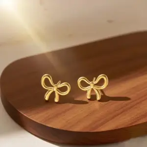 E03035-Butterfly Knot-Earrings- Gold