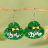 oly-a789b7d668d35c392ca7fe5e1da01270 Wholesale St. Patrick's Day Green Hat Lucky Grass Clover Exaggerated Carnival Acrylic Double-Sided Earrings Earrings
