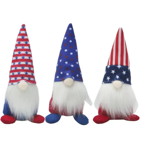 Wholesale 71 Decoration Statue Home Decoration Striped Five-Star Hat Standing Doll Dwarf Toy American National Day Decoration