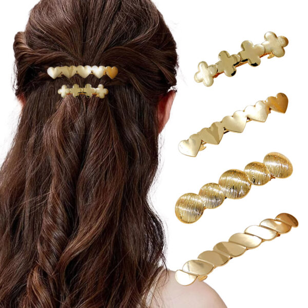 Wholesale Spring Clip Geometric Alloy Hairpin Back Head Ponytail Hair Accessories All-match Fashion Hair Headwear