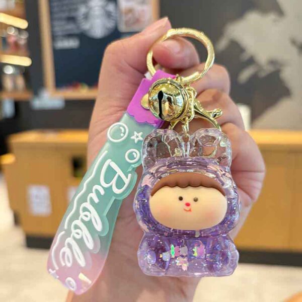 Wholesale Internet Celebrant Oil-in Acrylic Lilith Quicksand Key Chain Cute Flash Doll Pendant Gift Quicksand Key Chain