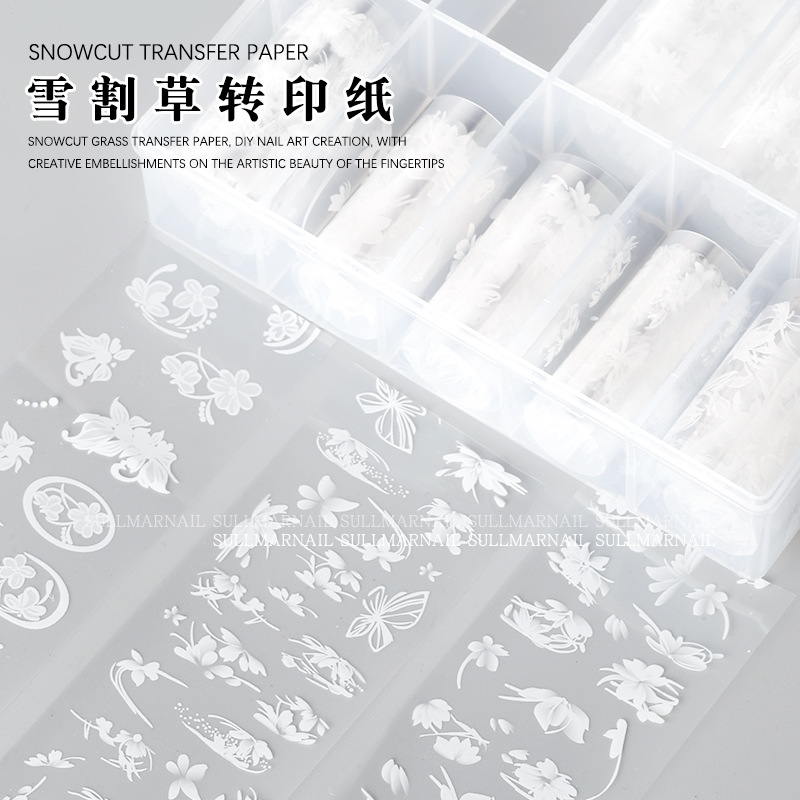 Wholesale Snow mowing nail art transfer paper gentle temperament gentle fairy gas hand-painted flower nail jewelry starry sky transfer paper