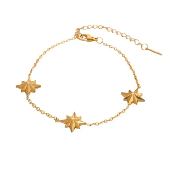 Wholesale PVD Coated Real Gold Plated Geometric Heart Shape 304 Stainless Steel Simple Style Waterproof Non Tarnish 304 Stainless Steel Bracelets