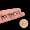 Wholesale 1 Piece 316L Stainless Steel Copper Zircon Ear Cartilage Rings & Studs Butterfly Waterproof Non Tarnish Surgical Steel Women'S